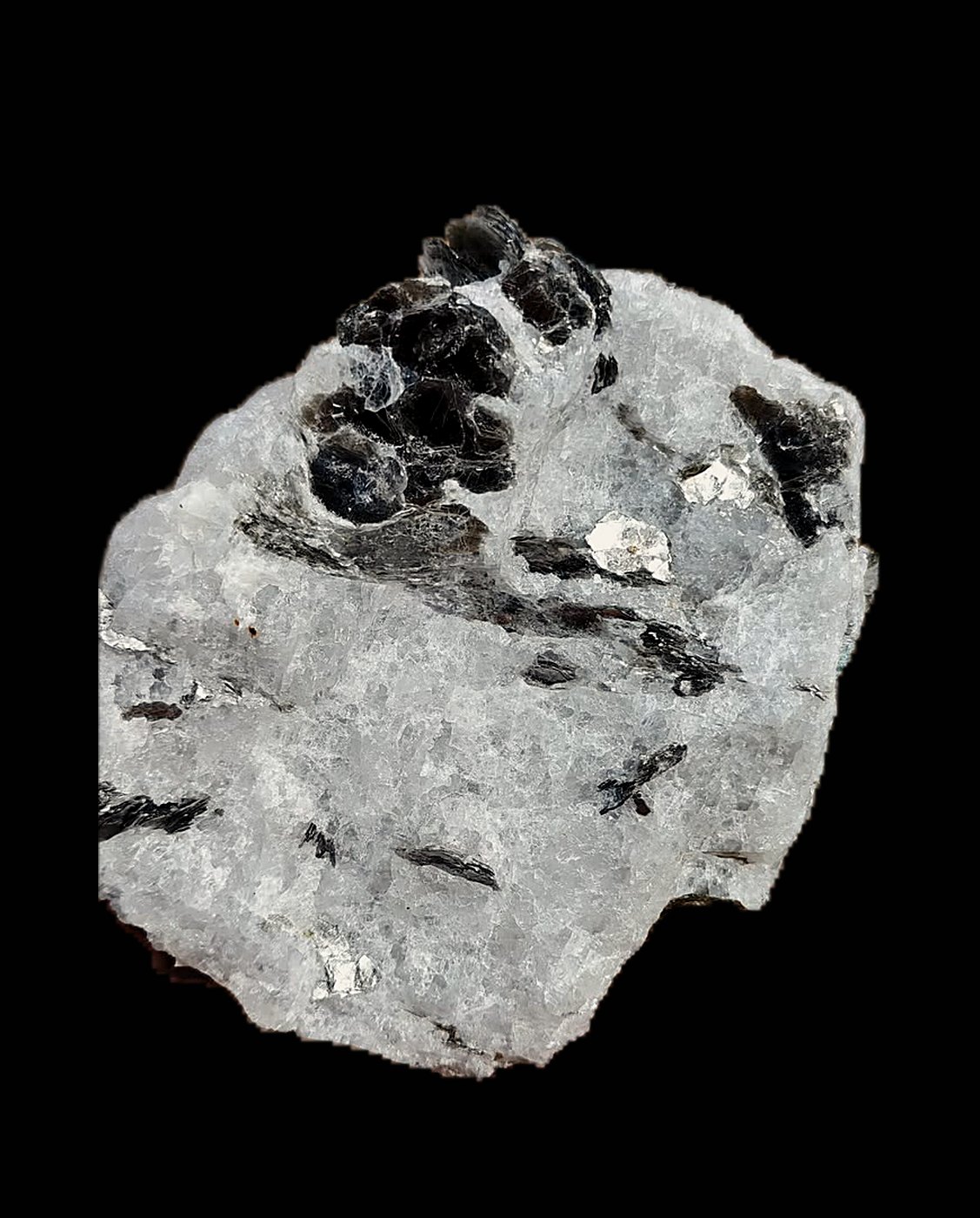 Mica quartz: white quartz with dark books of mica, a piece from Coast Origin